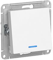 Переключатель с подсветкой без рамки Systeme Electric AtlasDesign 1-кл. проходной белый картинка